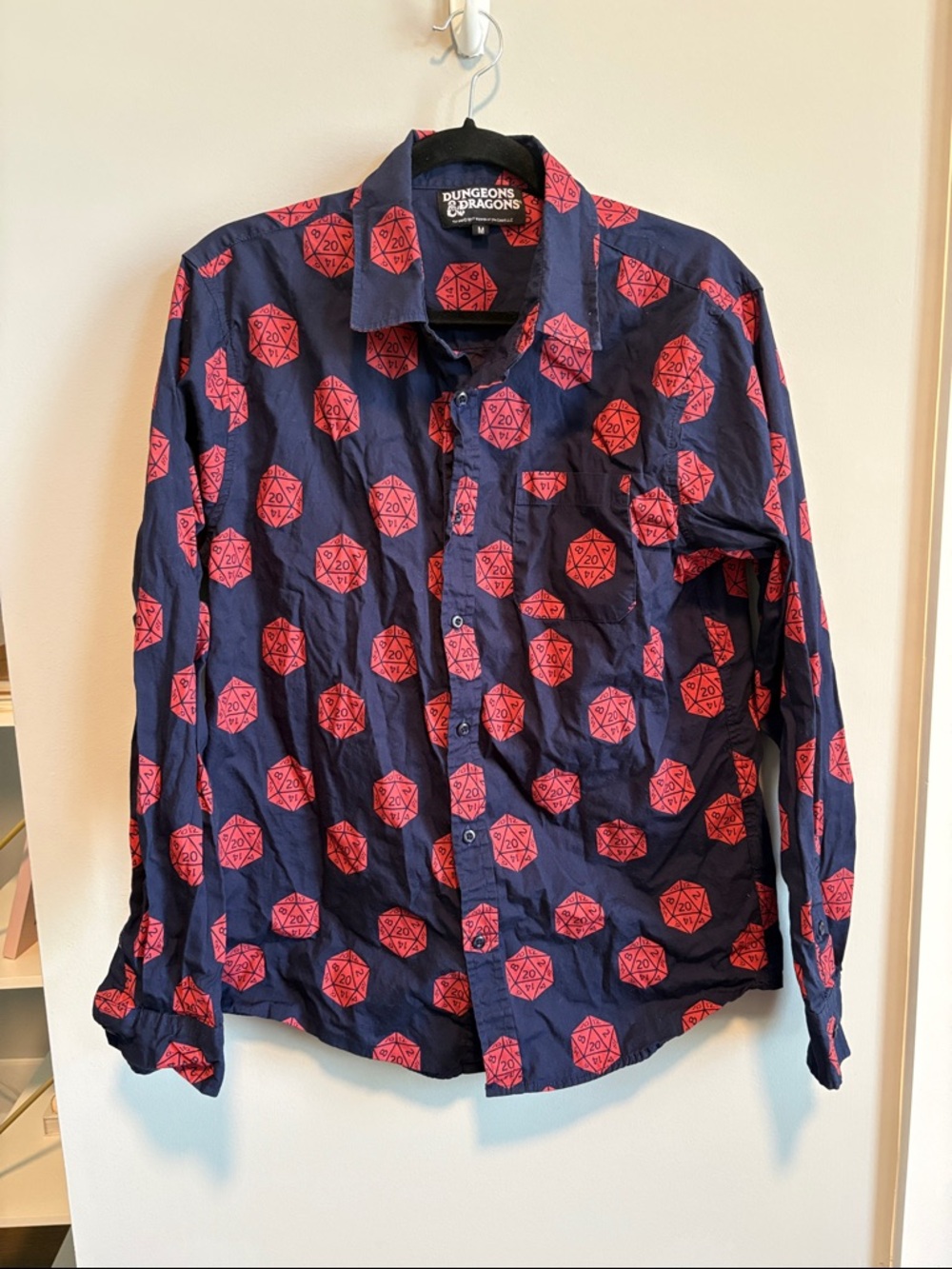 Navy Button-Down Dungeons and Dragons Shirt